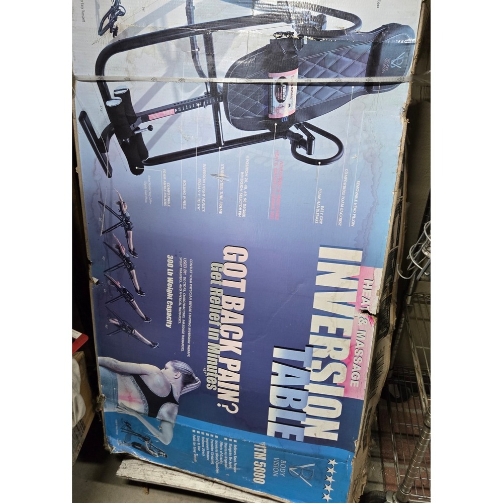 Body Vision "Heat & Massage Inversion Table ITM5000 Back Stretch Strength Train